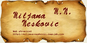 Miljana Nešković vizit kartica